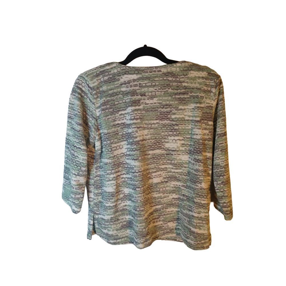 Alfred Dunner Sweater With Shirt Front Grey White Size PS - Picture 4 of 4